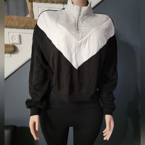 H&M Black and White Zip-Up Jacket